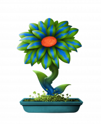 Blue green super flower (E)